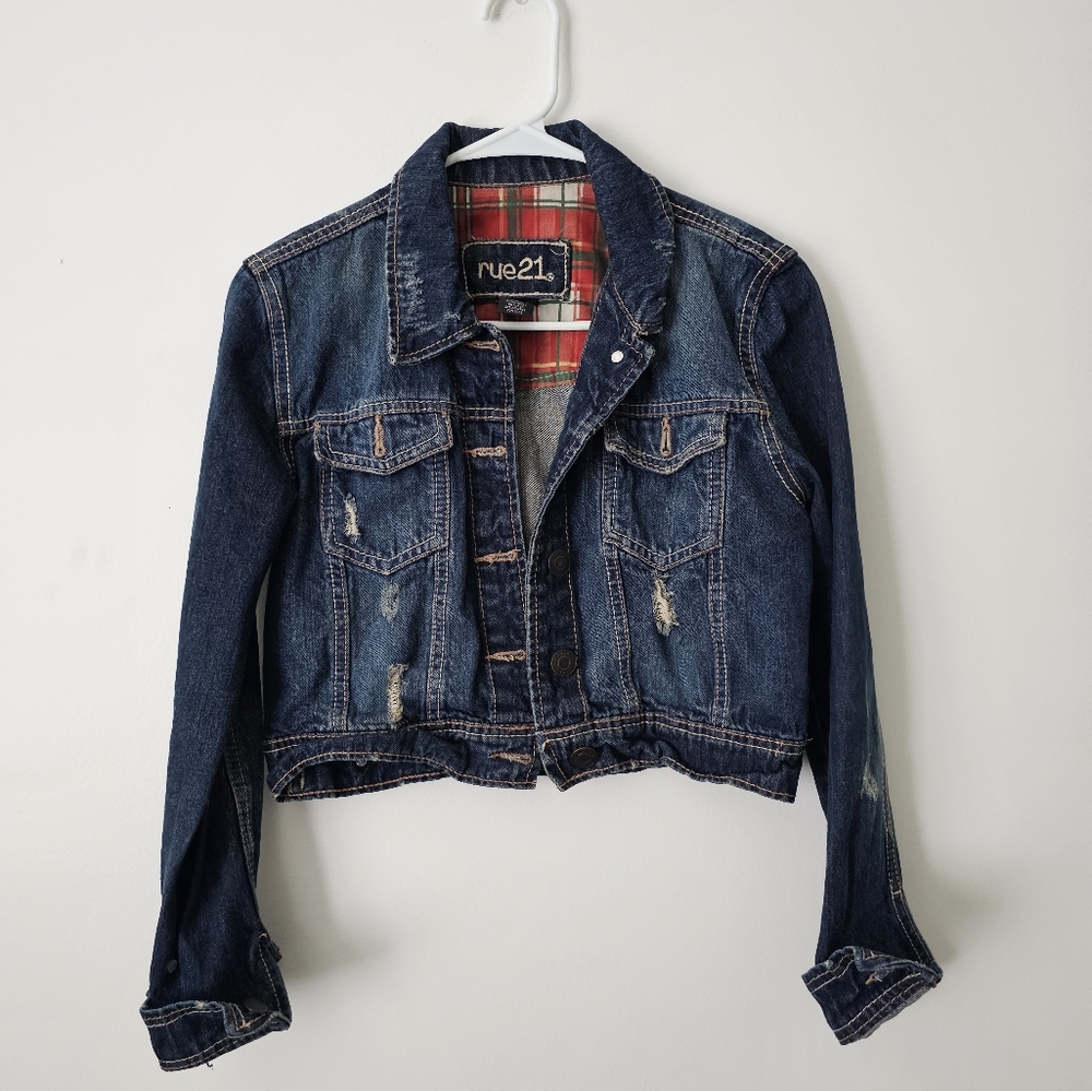 VINTAGE 21 Rip Torn Jean Jacket Size M